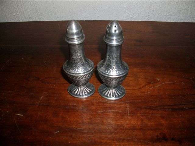 Lovely pair of silver plated salt and pepper pots
